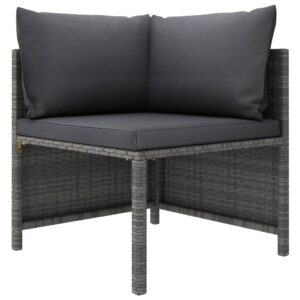 Outdoor Sectional Corner Sofa Garden Patio Furniture with Cushions Grey Rattan