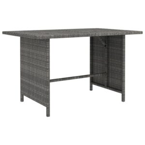 Outdoor Garden Patio Dining Table Weather-Resistant PE Rattan Steel Frame Grey