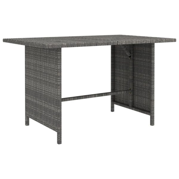 Outdoor Garden Patio Dining Table Weather-Resistant PE Rattan Steel Frame Grey