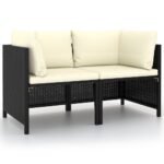 Outdoor Patio Loveseat Sofa PE Rattan Wicker Comfy Garden Furniture with Cushions