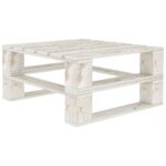 White Wooden Garden Pallet Table Outdoor Patio Furniture Weather-Resistant Pinewood