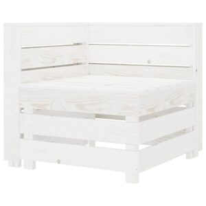 White Wooden Garden Pallet Corner Sofa for Outdoor and Indoor Use  Rustic Design