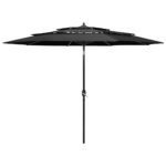 3-Tier Parasol with Aluminium Pole Anthracite 3 m