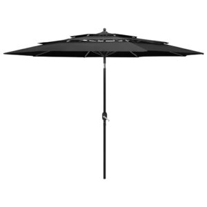 3-Tier Parasol with Aluminium Pole Anthracite 3 m