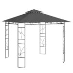 Outdoor Gazebo Canopy Shelter Anthracite Steel Construction Fabric Roof PA Coating Compact Easy Storage