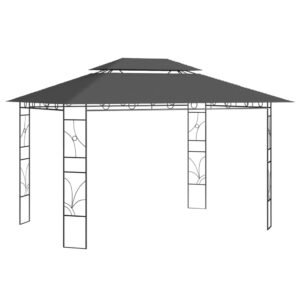 Outdoor Gazebo Canopy Shelter Anthracite Steel Construction Fabric Roof PA Coating Compact