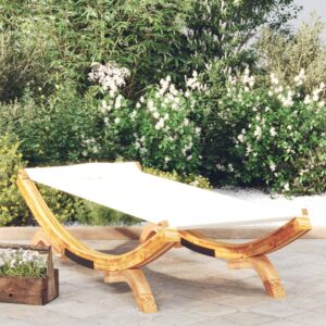 Solid Bent Wood Outdoor Lounge Bed in Cream - Comfortable  Durable  Easy-to-Clean  Perfect for Garden or Patio Relaxation