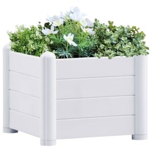 Garden Raised Bed PP White 43x43x35 cm