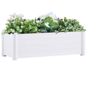 White Garden Raised Bed for Indoor and Outdoor Use  UV Weather Frost Resistant  Deep and Wide