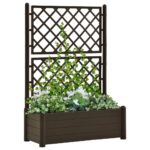 Garden Planter with Trellis 100x43x142 cm PP Mocha