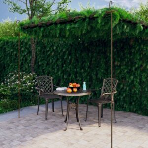 Antique Brown Garden Pergola Wrought Iron for Climbing Plants Patio Terrace Decor