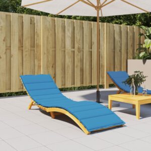 Blue Sun Lounger Cushion  Oxford Fabric  Water-Resistant  Non-Slip  Indoor Outdoor Use  Soft Foam Filling