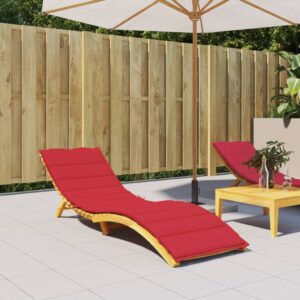 Comfortable Red Sun Lounger Cushion  Oxford Fabric  Water-Resistant  Non-Slip  Indoor and Outdoor Use