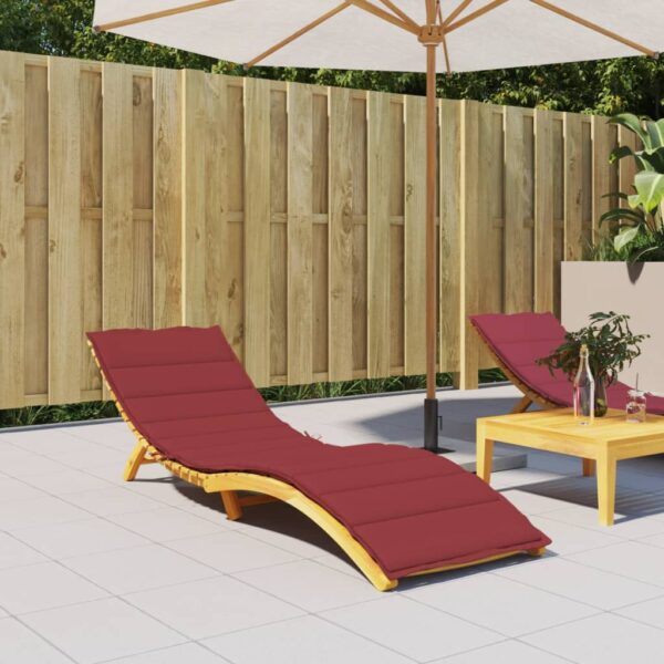 Comfortable Sun Lounger Cushion in Wine Red  Oxford Fabric  Water-Resistant  Non-Slip Design