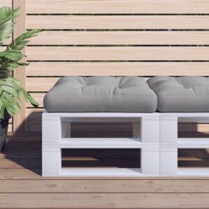 Grey Pallet Cushion  Durable Water-Resistant Polyester Fabric  Soft Hollow Fibre Filling  Indoor and Outdoor Use