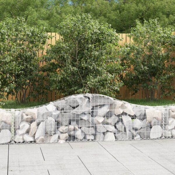 Arched Gabion Baskets 3 pcs 200x30x40/60 cm Galvanised Iron