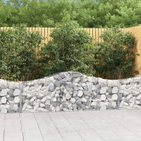 Arched Gabion Baskets 3 pcs 200x30x60/80 cm Galvanised Iron