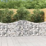 Arched Gabion Baskets 4 pcs 200x30x80/100 cm Galvanised Iron