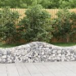 Arched Gabion Baskets 4 pcs 200x50x40/60 cm Galvanised Iron