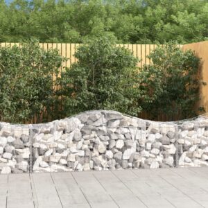 Arched Gabion Baskets 4 pcs 200x50x60/80 cm Galvanised Iron