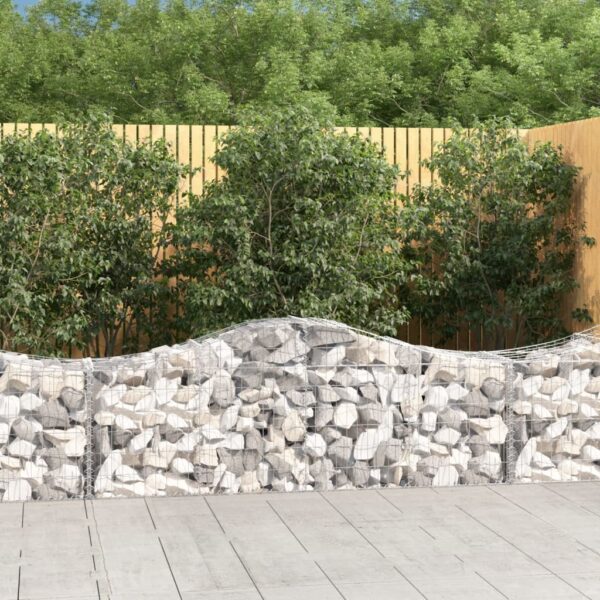 Arched Gabion Baskets 4 pcs 200x50x60/80 cm Galvanised Iron