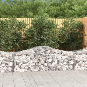 Arched Gabion Baskets 7 pcs 200x50x60/80 cm Galvanised Iron