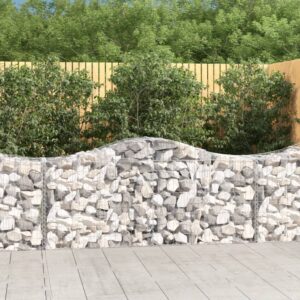 Arched Gabion Baskets 8 pcs 200x50x80/100 cm Galvanised Iron