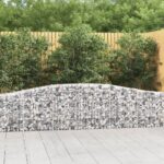 Arched Gabion Baskets 2 pcs 400x30x60/80 cm Galvanised Iron