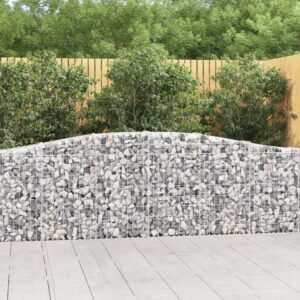 Arched Gabion Baskets 2 pcs 400x30x80/100 cm Galvanised Iron