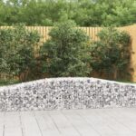 Arched Gabion Baskets 2 pcs 400x50x40/60 cm Galvanised Iron