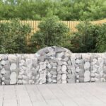 Arched Gabion Baskets Set of Two Galvanised Iron Decorative Garden Barriers