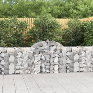 Arched Gabion Baskets 6 pcs 200x30x80/100 cm Galvanised Iron