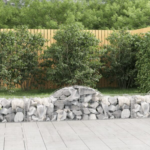 Arched Gabion Baskets 4 pcs 200x50x40/60 cm Galvanised Iron