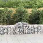 Arched Gabion Baskets Set of Two Galvanised Iron Decorative Garden Barriers