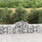 Arched Gabion Baskets 4 pcs 200x50x60/80 cm Galvanised Iron