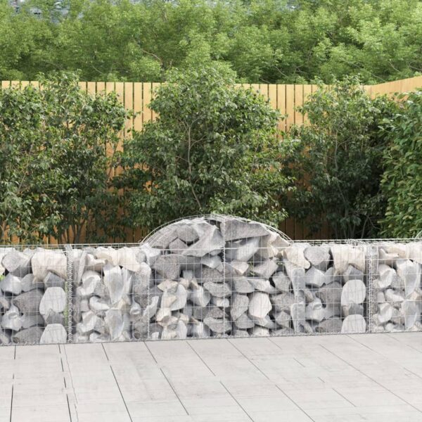 Arched Gabion Baskets 8 pcs 200x50x60/80 cm Galvanised Iron