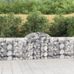 Arched Gabion Baskets 8 pcs 200x50x80/100 cm Galvanised Iron