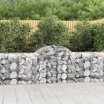 Arched Gabion Baskets 11 pcs 200x50x80/100 cm Galvanised Iron