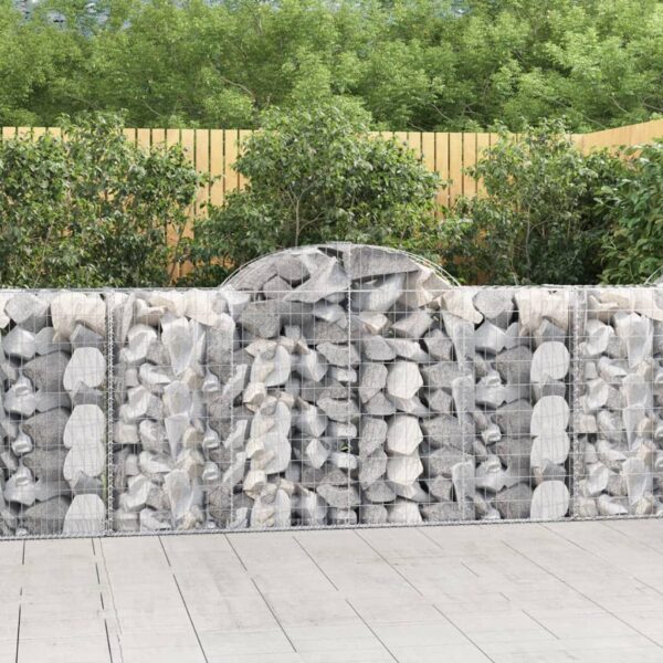 Arched Gabion Baskets 7 pcs 200x50x100/120 cm Galvanised Iron