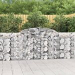 Arched Gabion Baskets 4 pcs 300x30x100/120 cm Galvanised Iron