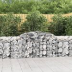 Arched Gabion Baskets 7 pcs 300x50x80/100 cm Galvanised Iron