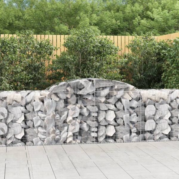 Arched Gabion Baskets 8 pcs 300x50x80/100 cm Galvanised Iron