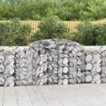 Arched Gabion Baskets Set of Two Galvanised Iron Decorative Garden Barriers