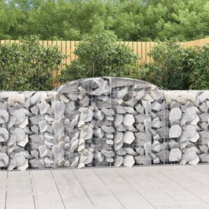 Arched Gabion Baskets 4 pcs 300x50x100/120 cm Galvanised Iron