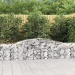 Arched Gabion Baskets 2 pcs 400x30x60/80 cm Galvanised Iron