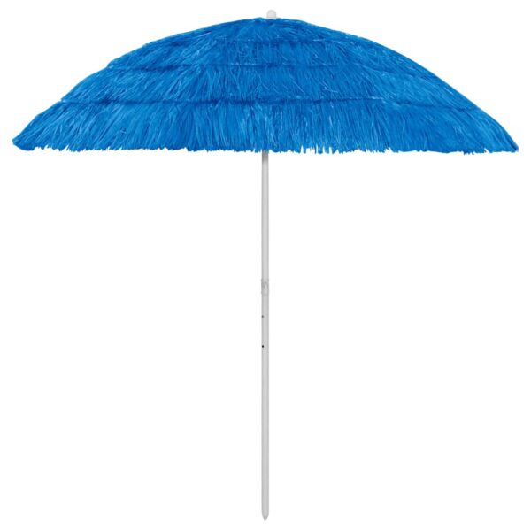 UV Protective Anti-Fade Hawaii Beach Umbrella in Blue  Tilting Function  Weather Resistant  240 cm Arc Length