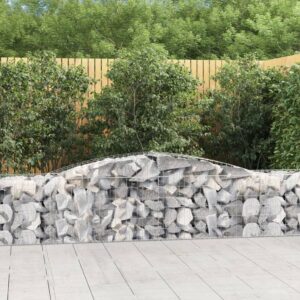 Arched Gabion Baskets 4 pcs 400x50x60/80 cm Galvanised Iron