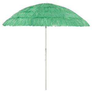 UV Protective Anti-Fade Hawaii Beach Umbrella in Green  Tilting Function  240 cm Arc