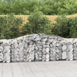 Arched Gabion Baskets 4 pcs 400x50x80/100 cm Galvanised Iron