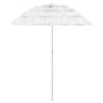 UV Protective Anti-Fade Hawaii Beach Umbrella  White  Tilting  Weather Resistant  180 cm